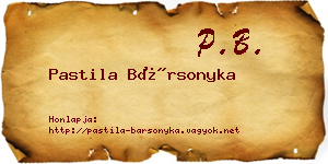 Pastila Bársonyka névjegykártya